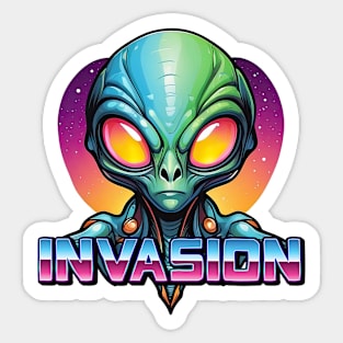 Alien Invasion Sticker